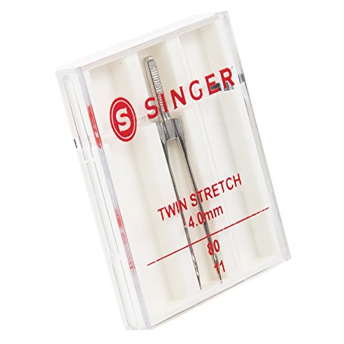Silk Jersey and Other Highly Elasticised Synthetic Fabric Lycra Thimble Fabrics Twin Stretch Sewing Machine Needle 75//11 with 4mm Gap Designed for Two Way Stretch Knits