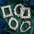 thumbnail image 3 of 5Pcs Vintage Resin Picture Frame Flower Oval Rectangle Frame, Tabletop Jewelry Display Frame for Photography Home Decor, 3 of 4