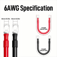 thumbnail image 4 of Positive and Negative Battery Inverter Cable Set with Terminals 600V 6AWG Car Battery Connection Line Cable, 4 of 7