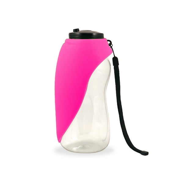 Pink Fold-A-Bowl Portable Pet Water Bottle & Bowl