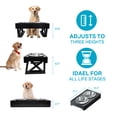 thumbnail image 5 of Behome Elevated Dog Bowls for Medium Large Dogs,3 Heights Adjustable Breed Raised Dogs Bowl Stand with 2 Stainless Steel Water And Food Bowls,Non-Slip Feeder Dish Station,Black, 5 of 6
