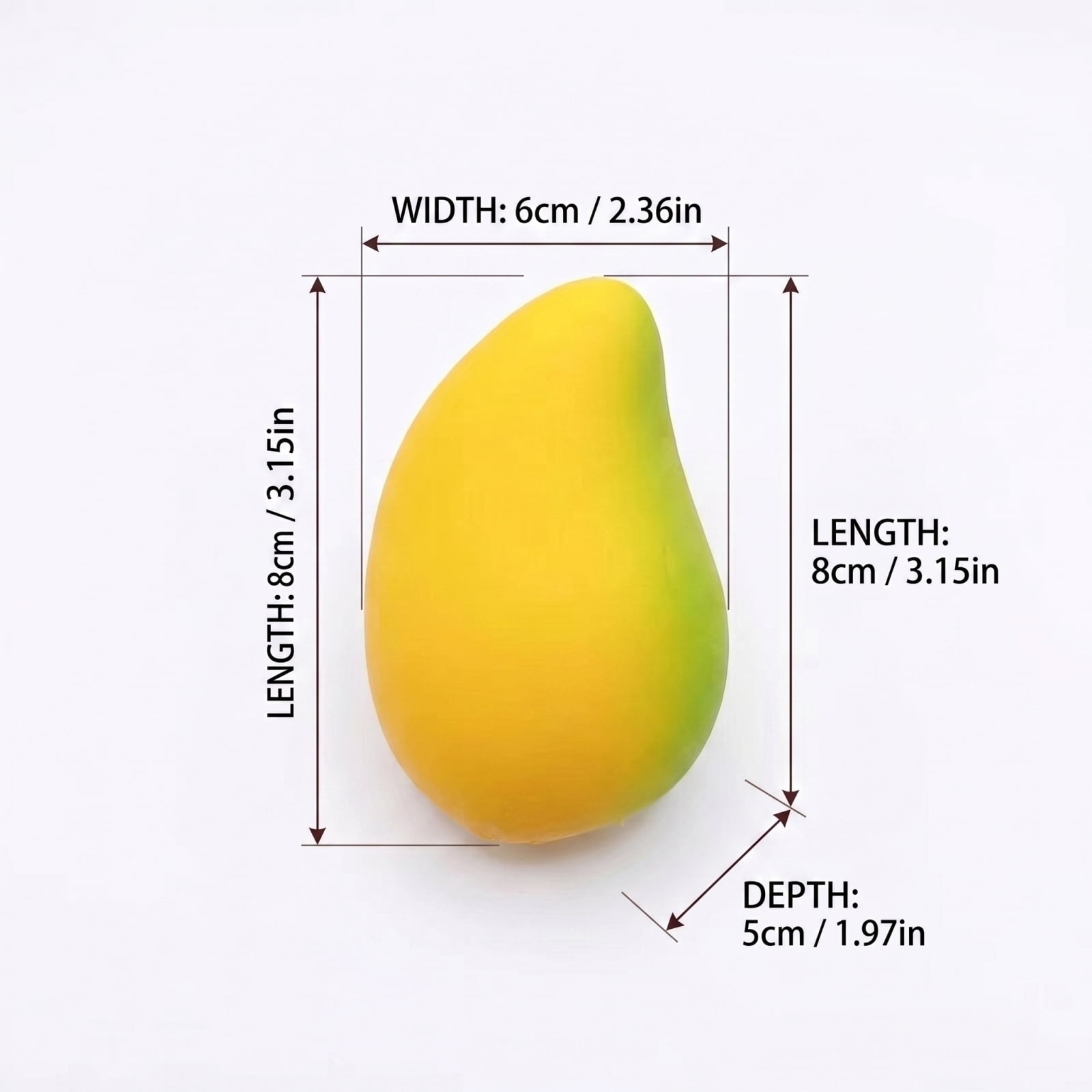 Crunchy Mango Squishy, squeezy squishy soft textured fruit fidget plaything, lightweight hand squeeze accessory for adults daily office mood calming