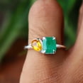 thumbnail image 4 of Emerald With Citrine Gemstone Ring, 925 Sterling Silver Ring, Statement Ring, Charm Ring, Women Ring, Engagement Ring, Personalized Gift,..., 4 of 4