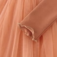 thumbnail image 5 of CUZIBR Toddler Girls Tutu Dresses Long Sleeve Round Neck Patchwork Elegant Dress Holiday Party Dance Dailywear Clothes,Orange,2-3 Years, 5 of 6