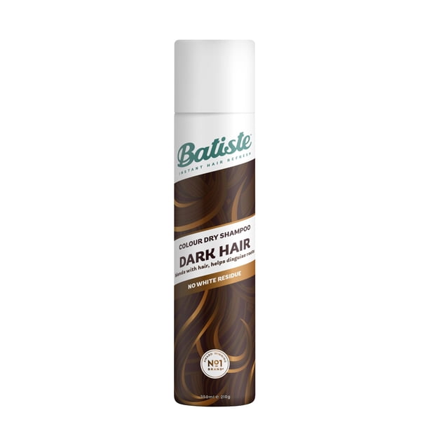 Champú seco Batiste en Divine Dark con un toque de color, 350 ml, diseñado para morenas, spray sin enjuague para refrescar el cabello entre lavados, sin residuos blancos para cabello oscuro, paquete d