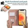 thumbnail image 4 of for iPhone 11 Pro Wallet case with Card Holder for Women Men,Phone case RFID Blocking PU Leather Flip Cover with Strap Zipper Credit Card Slots,Kickstand,With Wrist Strap,Rosegold, 4 of 9