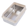 thumbnail image 1 of CAJA de Para Gatos Cerrada de Acero Conpa inoxidable, Bandeja de de metal inodoro antisalpicaduas, 1 of 7
