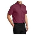 thumbnail image 4 of Mens Short Sleeve Easy Care Cotton/Polyester Shirt Burgundy/ Light Stone 6X-Large, 4 of 6