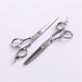 thumbnail image 1 of Juego de tijeras de peluquería profesionales de 6 pulgadas, acero inoxidable 440C, kit de barbería con tijera de entresacar., 1 of 5