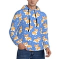 thumbnail image 2 of Lsque Kawaii Corgi Pattern Casual Men's Hoodie,Hooded Sweatshirt with Kangaroo Pocket,Pullover Hoodie-X-Large, 2 of 7
