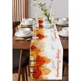 thumbnail image 4 of Orange Yellow Tree Fall Burlap-Cotton Table Runner 90 Inches Long,Watercolor Happy Thanksgiving Farmhouse Table Runners,Outdoor Dining Tablecloths Decor for Baby Shower Party Wedding 13x90, 4 of 9
