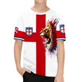 thumbnail image 3 of Boys 2026 Summer Loose Fit Short Sleeve T-Shirt Red and White Color Block Tee with colorful ink splatter print design Casual Kids Top for Daily Comfort Wear Back To School Birthday Gifts Ages 3-13Y, 3 of 7