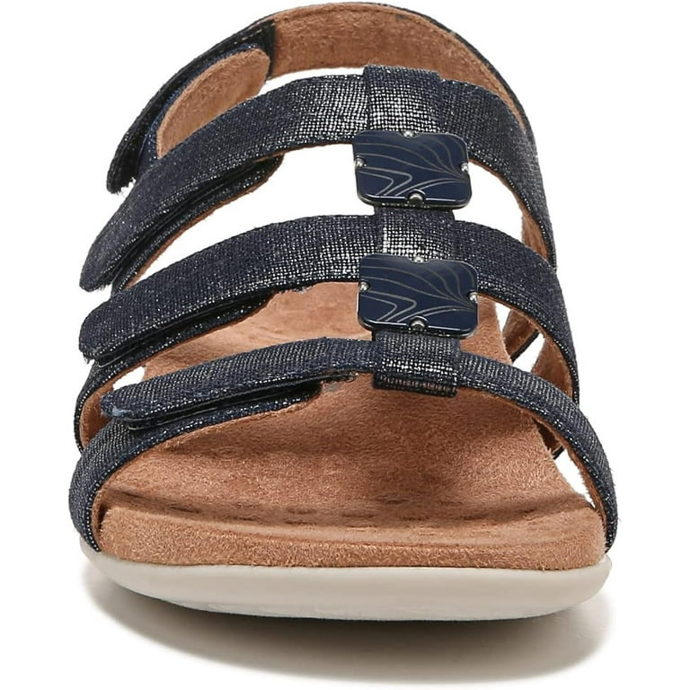 Vionic Womens Amber Metallic Wedge T Strap Sandals Walmart