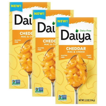 Daiya Dairy Free Gluten Free Cheddar Mac & Cheese, Vegan, 5.5 oz, Pack of 3