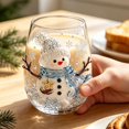 thumbnail image 6 of Christmas 3D Glass Cup Collection, Stemless Tumbler With Snowman, Hand Painted Holiday Ornament Glassware, Festive Gift for Kitchen Party Table Decor(Snowman), 6 of 7