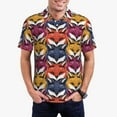 thumbnail image 2 of Balery Fox Face Printed Men’s Short Sleeve Polo Shirt, Midweight Men's Shirt,Golf Polo shirts -XX-Large, 2 of 8