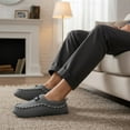 thumbnail image 2 of Ecetana Men's Slippers Memory Foam Fuzzy Slippers Comfy Slip On House Shoes for Men, 2 of 6