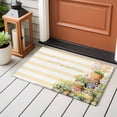 thumbnail image 4 of Pastoral Flower Pot Front Door Rugs 2x3 ft Warmth As A Quiet Symphony Yellow Striped Small Rug for Entryway Non Slip Washable Bathroom Door Mat Absorbent Floor Mat for Indoor Entrance, 4 of 9