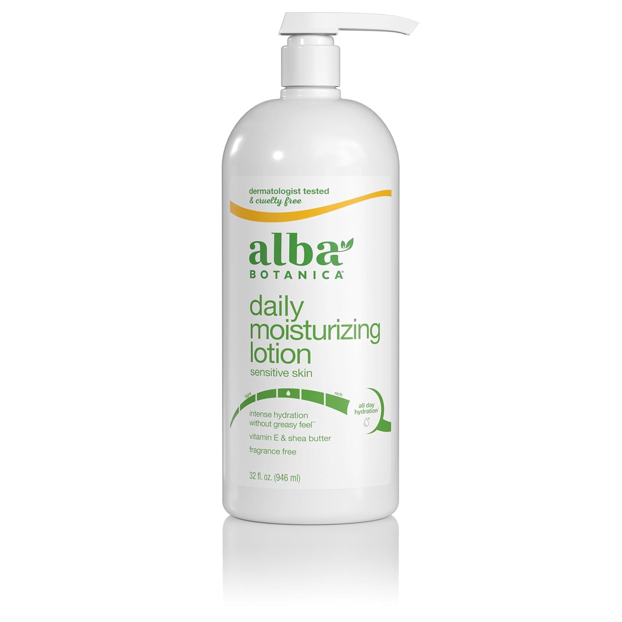 Alba Botanica Very Emollient Unscented Original Body Lotion, 32 oz.