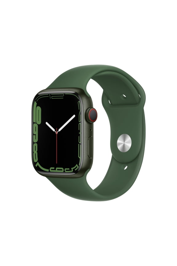 Pre-Owned Apple Watch Series 7 GPS + Cellular, 45mm Green Aluminum Case with Clover Sport Band - Regular