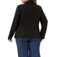 thumbnail image 3 of Agnes Orinda Women's Plus Size Blazer Long Sleeve Button Open Front Business Casual Jacket with Pockets 4X Black, 3 of 6