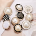 thumbnail image 4 of 5PCS Gold White Pearl Buttons Fastener - Versatile Sewing Accessories for DIY Garment, Clothing, Handmade Projects, and Scrapbooking, 4 of 6