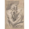 thumbnail image 2 of Lucas Franchoys the Younger 13x18 Black Ornate Wood Framed Double Matted Museum Art Print Titled - Penitent Saint Jerome (17th Century), 2 of 5