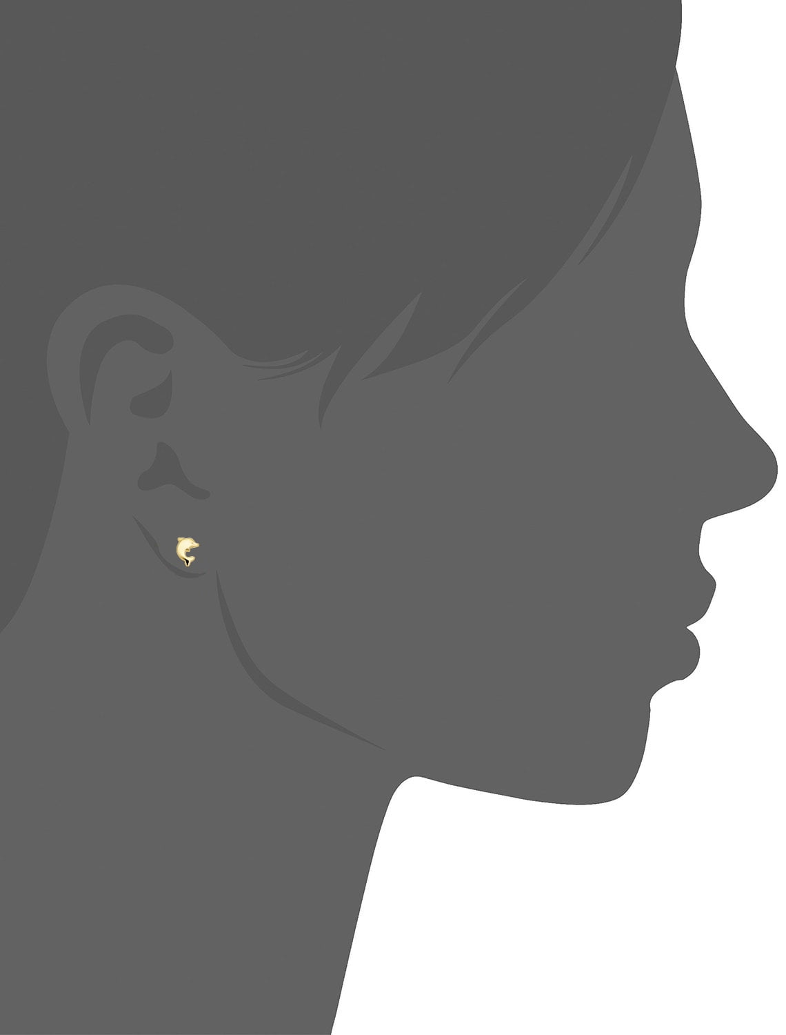 Fremada Dolphin Stud 14k Yellow Gold - Earrings