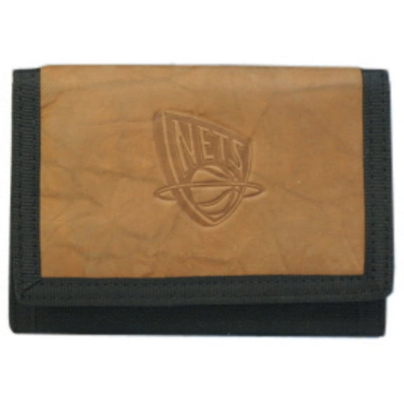 New Jersey Nets Leather/Nylon Embossed Tri-Fold Wallet