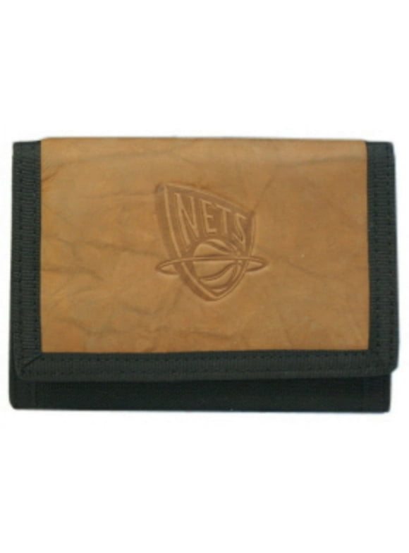 New Jersey Nets Leather/Nylon Embossed Tri-Fold Wallet