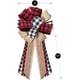 thumbnail image 4 of Árbol de Navidad Topper - Buffalo Plaid rojo negro arpillera arco decorativo - Country Farmhouse Christmas Ornaments Home Decor - hecho a mano Vhermosa DCF364, 4 of 6