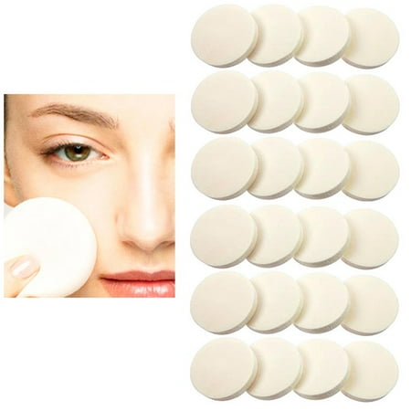 24 Cosmetic Sponge Round Foam Pad Make Up Applicator Foundation Powder