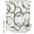 thumbnail image 2 of Sage Green Grey Waterproof Fabric Shower Curtain,Geometric Circle Modern Abstract Simple Art Waterproof Fabric Shower Curtain for Bathroom Bathtubs Shower Curtains with 12 Hooks Small 36x78in, 2 of 8