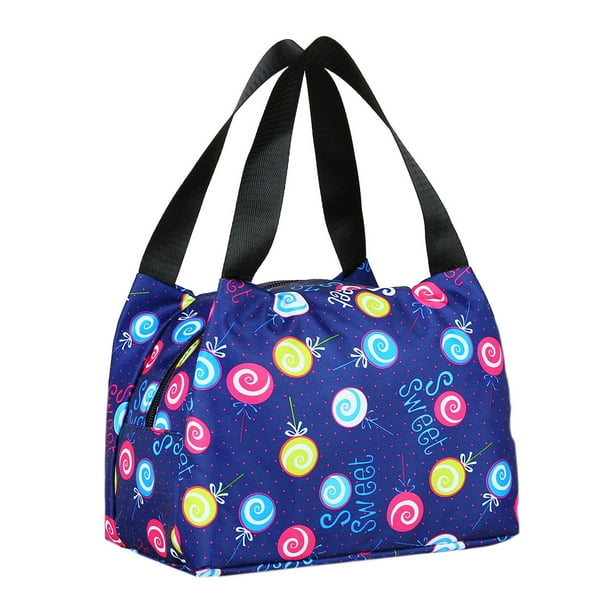 LSFYSZD Universal Insulated Lunch Bag, Print Zipper Food Pack Outdoor