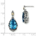 thumbnail image 3 of Shey Couture QTC975 Sterling Silver with 14K Gold Blue Topaz Post Dangle Earrings, 3 of 3
