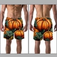 thumbnail image 3 of luoweisi Men's Beach Shorts Quick Dry Swim Trunks with Mesh Lining Thanksgiving Pumpkin L, 3 of 5