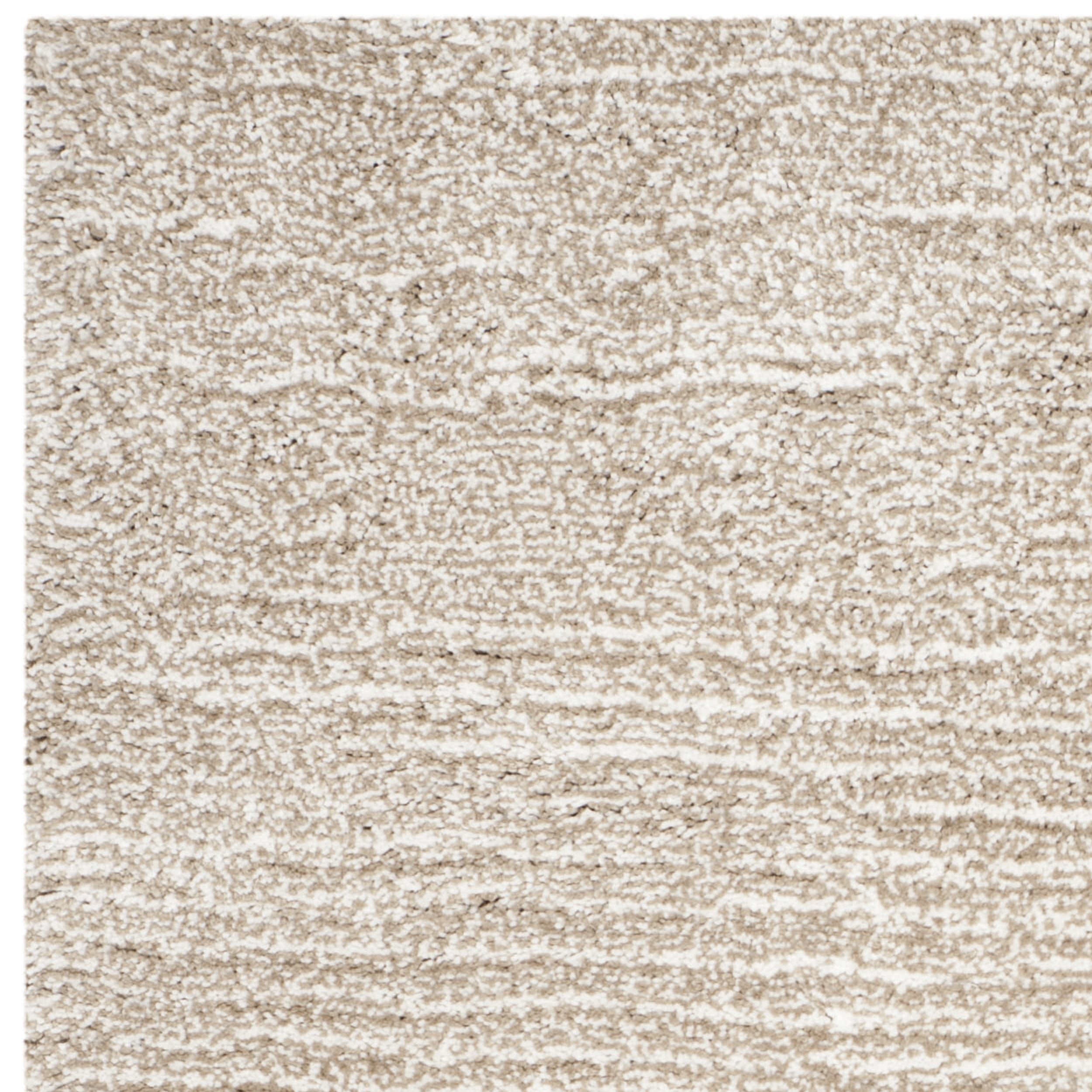 SAFAVIEH Ultimate Atanas Solid Plush Polyester Shag Area Rug, Sand/Ivory, 5' x 8'