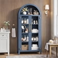 thumbnail image 5 of Lumiparty Arched Kitchen Pantry Cabinet, 5-Tier Storage Cabinet for Kitchen Dining Room, Blue, 5 of 7