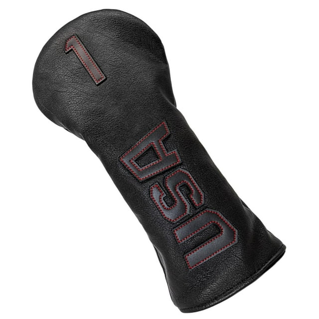 Cubiertas de cabeza de madera de golf de cuero de PU para Fairway Woods Driver 1 3 x, cubierta de cabeza de palo de golf de protector de cuello largo negro rojo 1 Sunnimix Funda para palos de golf