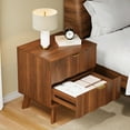 thumbnail image 2 of Wirrytor Modern Flutted NightStand with 2 Drawers, Farmhouse Sofa Table with Storage, Bedside Table for Living Room(Walnut), 2 of 7