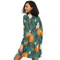 thumbnail image 2 of FORMRS Womens Long Sleeve Nightgowns Crew Neck Sleep Shirt Soft Pajamas Sizes S-3XL, Orange Leaves, 2 of 8