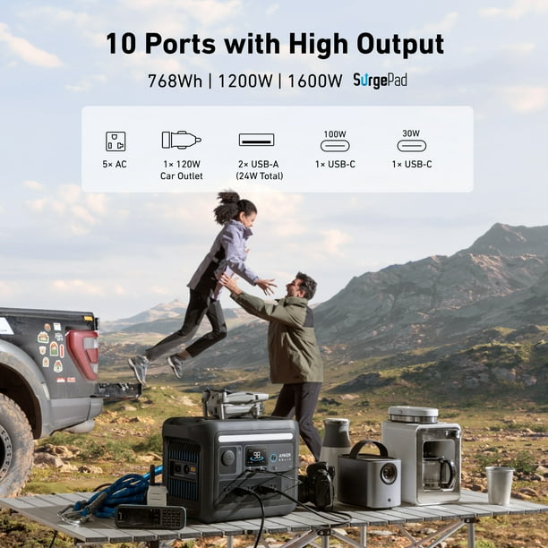 Anker SOLIX C800X Portable Power Station 768Wh Capacity 1,200W