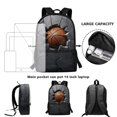 thumbnail image 6 of Uourmeti Polyester School Backpack Daypack with Basketball Design - Spacious Bookbag for Students and Daily Travel, 6 of 6