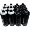 thumbnail image 2 of Montana BLACK 400ml Set of 12 Graffiti Street Art Mural Spray Paint (Black & White), 2 of 3