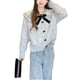 thumbnail image 5 of Suéter de punto tipo cárdigan de estilo coreano para mujer, nuevo, suave, holgado, con cuello de muñeca encerado y suave, para otoño e invierno, que reduce la edad, 5 of 5