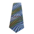 thumbnail image 3 of Missoni U0814 Blue/Green Bengal Stripe 100% Silk Tie for mens, 3 of 4