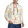 thumbnail image 2 of Pofeuu Fall Rabbit Print Mens Casual Hooded Collar Drawstring Hoodies Pullover Sweatshirts Casual Long Sleeve Shirts-X-Large, 2 of 7