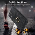 thumbnail image 5 of Fit for Samsung Galaxy A12 5G Case Card Pocket 360° Rotatable Ring Holder Kickstand, Shockproof Drop Resistant PU Leather Soft TPU Back Protective Phone Case For Samsung Galaxy A12 5G, Black, 5 of 8