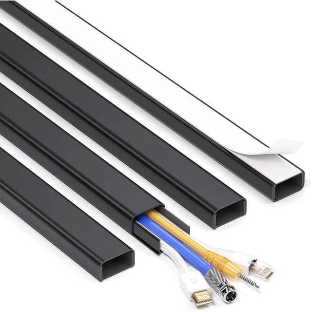 Cord Hider Wall for One Cord in Cord Covers for Wires on Wall Easy Install Cable Cover Wall Cable Raceway Hide Cords Cable Hider Cord Management Wall x Lin W.in H.in