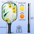 thumbnail image 4 of Pickleball Paddles Set Of 2, Fiberglass Surface, Spring Flowers Floral Print, 4 Balls & Bag, 4 of 5